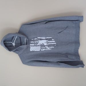 Athletic Works Fleece Heathered Hoodie Lightweight Sweatshirt SMALL Grey